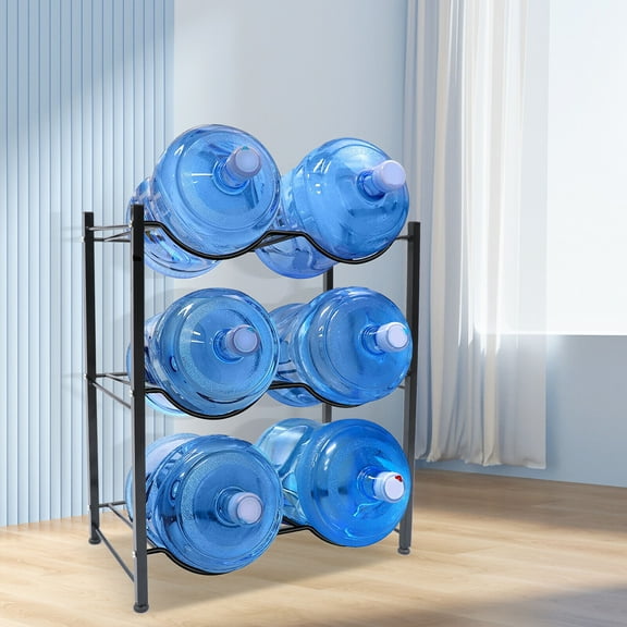 Miumaeov 5 Tiers Water Bottle Holder, 5 Gallon Heavy Duty Water Jug Rack Water Jug Rack for 6 Bottles, Water Cooler Jug Rack Save Space for Home, Office