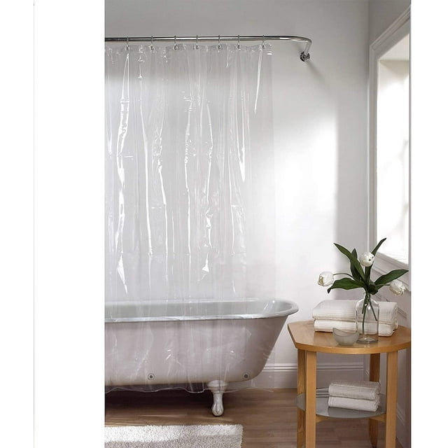 Duty Clear Shower Curtain Liner 72 x 72 inch - Odorless and Non-Toxic - Rust Proof Grommets