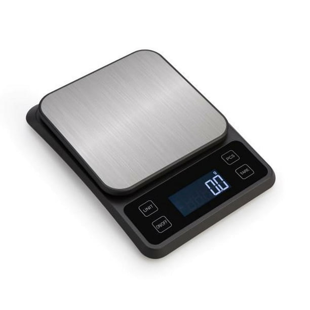 Báscula de alimentos impermeable, 0,01 oz de alta precisión, 11 lb, lavable, recargable por USB, plataforma de pesaje de acero inoxidable, cocina digital