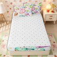 thumbnail image 4 of Erosebridal Watercolor Dessert Print Zipper Full Size Comforter Sets with Fitted Sheet and 2 Pillowcases,Donut Cupcake Sprinkle White Base Accent Zipper Bedding Set,Pastel Pink,4pcs,Reversible, 4 of 6