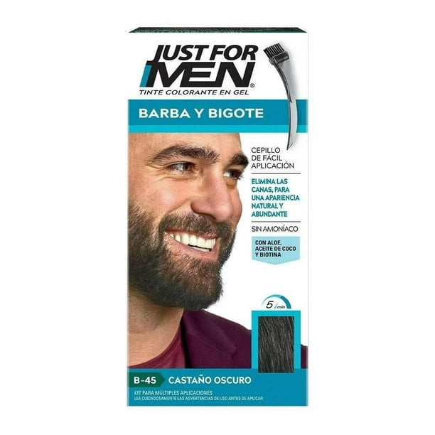 Tinte para canas Just for men Barba y bigote peine aplicador castaño oscuro b-45