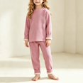 thumbnail image 2 of ITSAME Girls Outfit 2-Piece Fleece-Lined Crewneck Long Sleeve Pullover and Pants Warm Sleepwear Set Size 7, 2 of 7