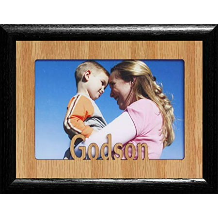 Godson ~ Landscape Picture Frame ~ Holds A 4X6 Or Cropped 5X7 Photo ~ Gift For A Godmother, Godfather, Godparents For A Baptism/Christening