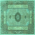 thumbnail image 1 of Ahgly Company Indoor Square Persian Turquoise Blue Traditional Area Rugs, 3' Square, 1 of 4