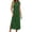 Army Green, variant on Womens Casual Dress, Sleeveless Maxi Dress, Round Neck Dress, Loose Fit Slit Dress with Pockets Summer Travel Beach Daily Wear Flowing Long Sundress