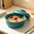 thumbnail image 2 of Unbreakable Cereal Bowls,Eco Wheat Straw Soup Bowls with Lid & Double Handles | Microwave & Dishwasher Safe | Dining Table Food Container for Kitchen & Camping,Mint Green, 2 of 7