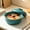 Mint Green, variant on Serving Bowl, Microwave Safe Ribbed Plastic Vessel with Lid and Dual Handles, 4 Tone Daily Kitchen Rice Soup Tableware
