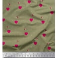 thumbnail image 1 of Soimoi Rayon Crepe Fabric Dot,Heart & Bird Clip Art Printed Fabric 1 Yard 46 Inch Wide, 1 of 1