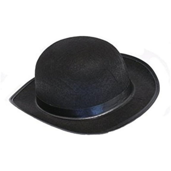 Adult Black Felt Derby Hat