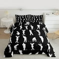 thumbnail image 2 of Castle Fairy Boys Girls Sport Golf Full Size Comforter Sets 3-Piece,Ball Gamer Bedding Comforter Set,Black White Lightweight Bedding Sets,Luxury Bedroom Decor,Reversible, 2 of 8