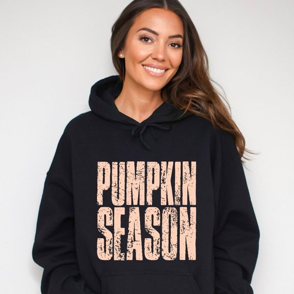 Pumpkin Season Stacked Distressed - Women's Graphic Hoodie