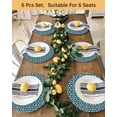 thumbnail image 4 of 15 Inch Round Placemats Set of 6, Geometric Non Slip Heat Insulation PP Table Mats, Modern Abstract Lines Texture Teal Washable Place Mats for Kitchen Dining Party Table Decor, 4 of 7