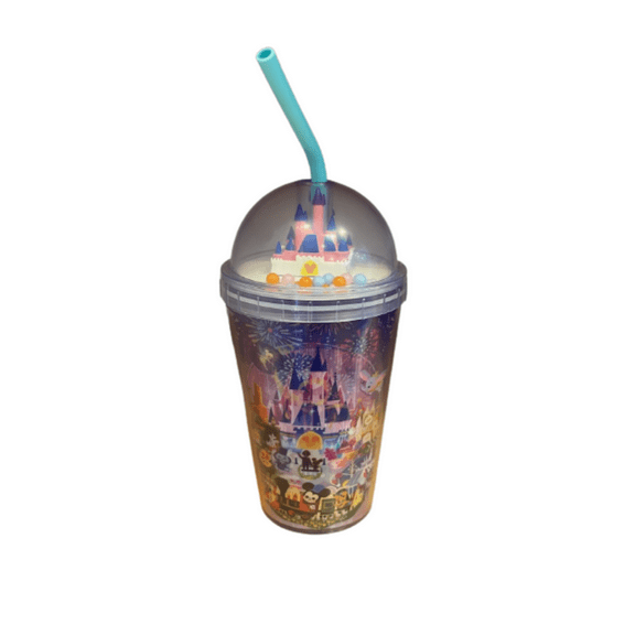 Disney Parks Joey Chou Magic Kingdom Cinderella Castle Tumbler With Straw New