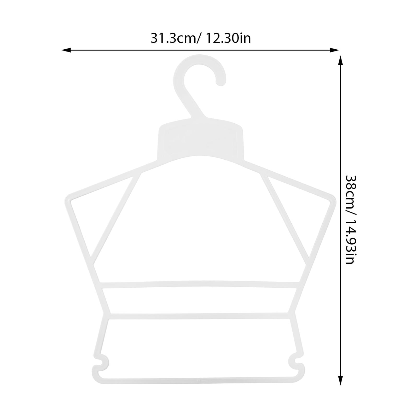 Raindrops 10Pcs Plastic Baby Clothes Hangers White Non Slip for Kids 15.0x12.3x0.1in