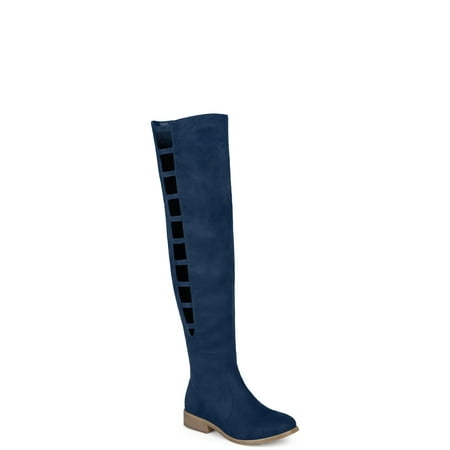 Women's Faux Suede Over-the-knee Cut-out Boots