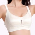 thumbnail image 2 of HBGVBA Wireless Bras for Women V Neck Wide Strap Solid Color Comfortable Supportive Soft Bra, 2 of 5
