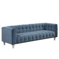 thumbnail image 2 of 89" Accent Sofa Couch, Dutch Fluff Upholstered Sofa with Solid Wood Legs & Buttoned Tufted Backrest, Modern Soft 3-Seat Armchair for Living Room Apartment Office, Blue, 2 of 7