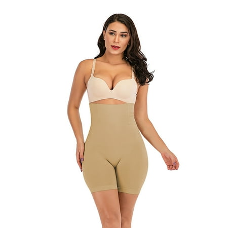 

ALigoa Women Tummy Control Shapewear High-Waisted Underdress Body Shaper Compression Bodysuit Beige L
