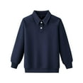 thumbnail image 2 of Sudaderas sin capucha Ropa para niños Camisas de colores sólidos para niños y niñas Sudaderas con solapa Sudaderas con hombros al descubierto Tops de primavera para niños Camiseta de algodón para niña, 2 of 6