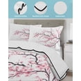 thumbnail image 4 of Pink Cherry Blossom Twin Size Down Alternative Comforter, Lightweight Comforter Quilt Bedding Set with Pillow Shams Spring Branches Floral Watercolor All Seasons Bed Comforter Duvet Insert 68"x86", 4 of 7