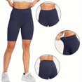 thumbnail image 5 of Stephy Women's Yoga Leggings Stretch High Waist Gym Workout Shorts Legging Joggers Sport Athletic Short Tights Pants, Blue, L, 5 of 9