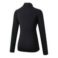 thumbnail image 2 of Women's Zipper Workout Long Sleeve Shirts, Yoga Running Tops Quarter Zip Pullover Exercise T-Shirts, Black, XXL, 2 of 11