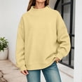 thumbnail image 2 of CAIVO Women's Mock Neck Sweatshirt Oversized Long Sleeve Loose Fit Casual Solid Color Pullover Tops Relaxed Fit Fall Streetwear, 2 of 4