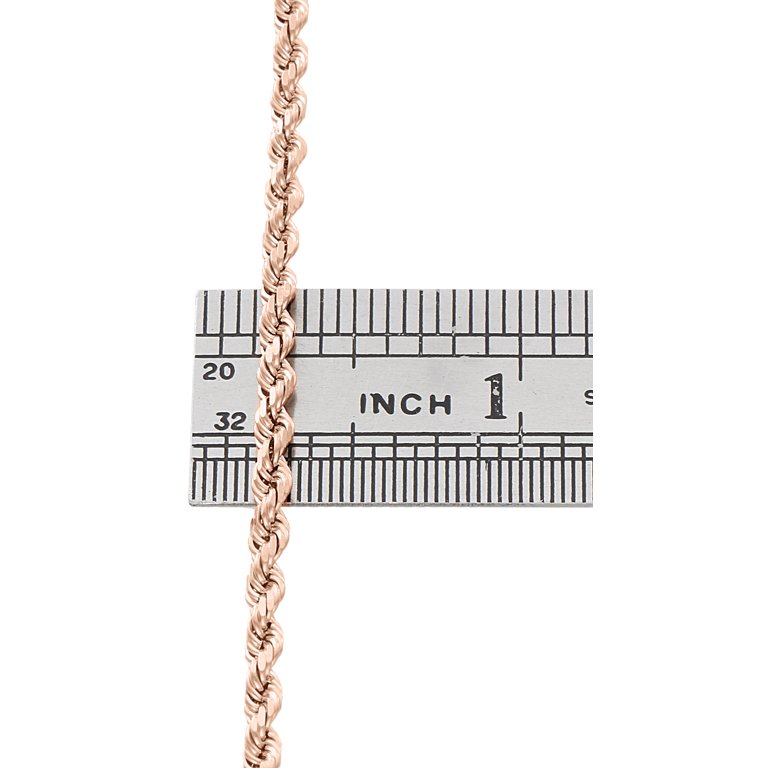 10K Rose Gold Diamond Cut Solid Rope Chain 5mm Twist Shiny