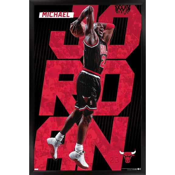 Michael Jordan - Pinstripes Wall Poster, 14.725" x 22.375", Framed