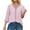 Pink, variant on Womens Summer Tops Solid Color V Neck 3/4 Length Sleeve Top With Lace Splicing Soft Lightweight Loose Casual Tops For Women