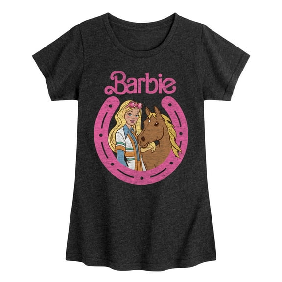 Barbie - Barbie And Horse - Girls Fitted Short Sleeve Graphic T-Shirt
