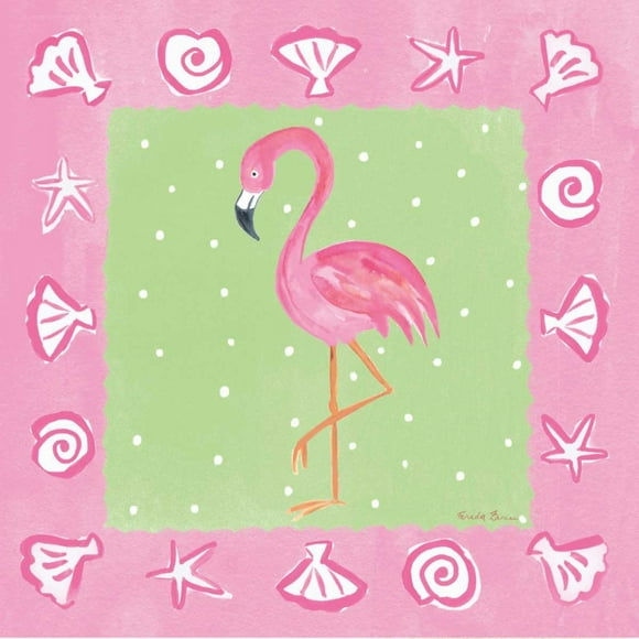 Flamingo Dance II Poster Print by Farida Zaman (12 x 12)