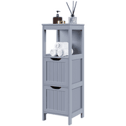 Yaheetech 3 Tiers Bathroom Cabinet with Drawers and Storage Shelf, Gray