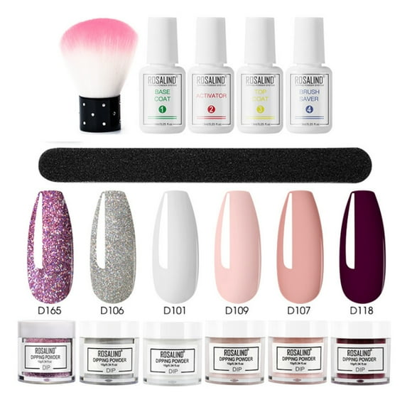 ROSALIND Dip Powder Kit for Starter 6 Colors Dipping Nail Powder Starter Kit Dipping Powder
