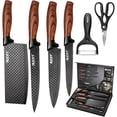 thumbnail image 2 of 6 Piece Kitchen Knife Set, Anti Rust Coating Stainless Steel Chef Knife Set, Knives Set For Kitchen With Scissors And Elegant Gift Box, 2 of 9