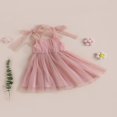 thumbnail image 3 of Filles Enfants Robe Sans Manches Cravate Bandoulière Couches Tulle Robe Cami Été Vêtements Décontractés Robe Princesse, 3 of 8