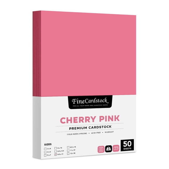 Cartulina S, impresión superfina, color rosa cereza, 50 hojas