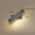 thumbnail image 5 of Lámpara de pared LED de 6W, decoración de pared interior LED para salón, dormitorio, sala de lectura 3000k blanco cálido, 26*5*10cm (negro), 5 of 5