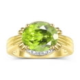 thumbnail image 3 of RYLOS Rings for Women 14K Yellow Gold Ring 12X10MM Gemstone &  Diamonds Great Ring for Middle or Pointer Finger August Peridot Jewelry Size 9.5, 3 of 7