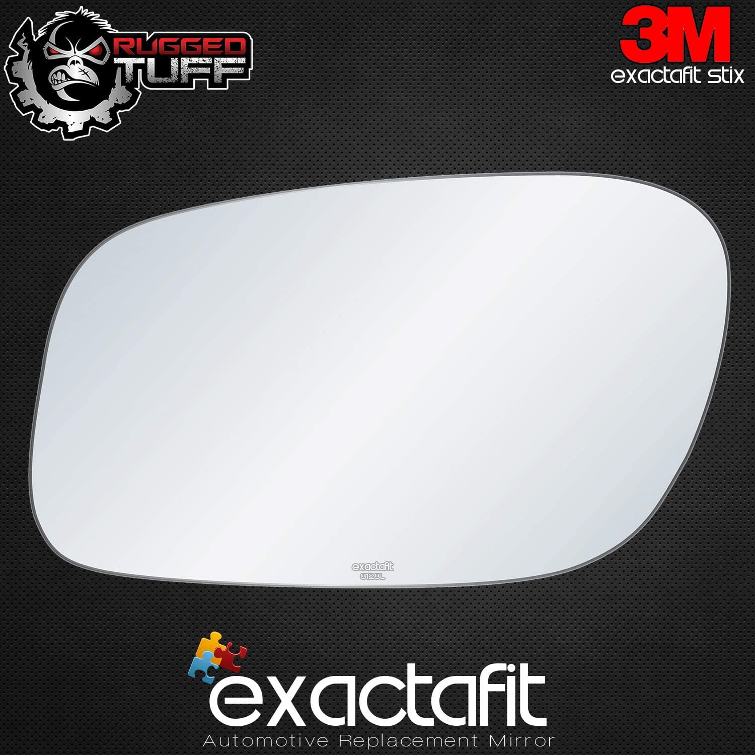 exactafit 8128L Driver Side Mirror Glass Replacement Fits 1998-2011 Lincoln Town Car Left Hand 3m Adhesives
