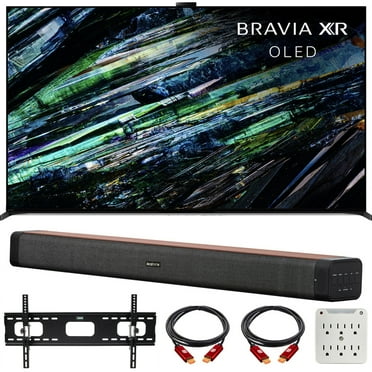 Sony XR55A95L BRAVIA XR A95L 55 inch QD-OLED 4K HDR Smart TV with Google TV (2023) Bundle with Deco Gear 60W 2.0 Channel Soundbar, 37"-100" TV Wall Mount Bracket Bundle and 6-Outlet Surge Adapter