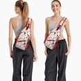 thumbnail image 6 of Sling Backpack,Multicolor Christmas Pattern Sling Bag with Water Bottle Holder,Waterproof Sling Bag for Men/Women with Headphone Jack for Hiking,Travel, 6 of 6