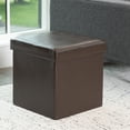 thumbnail image 5 of Mainstays Collapsible Storage Ottoman, Brown, 5 of 9