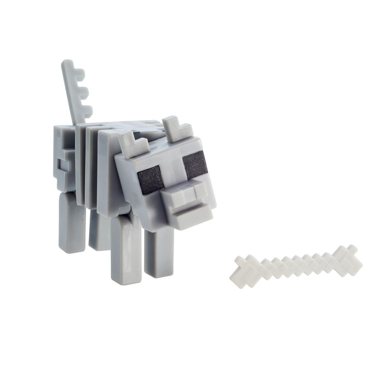 Figurine Création de Biome Skeleton Wolf Minecraft, personnages pixelisés authentiques inspirés du jeu vidéo