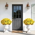 thumbnail image 6 of Yastouay 4 Large Bundles Artificial Camelia Flowers for Outdoors, UV Resistant Fake Flowers for Planter, Yellow Outdoor Faux Plants for Garden Balcony Yard Porch, 6 of 8