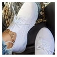 thumbnail image 1 of Women's Lace-up Sports Shoes Mesh Thick-soled Running Shoes Breathable Non-slip Sneakers-26White40, 1 of 4