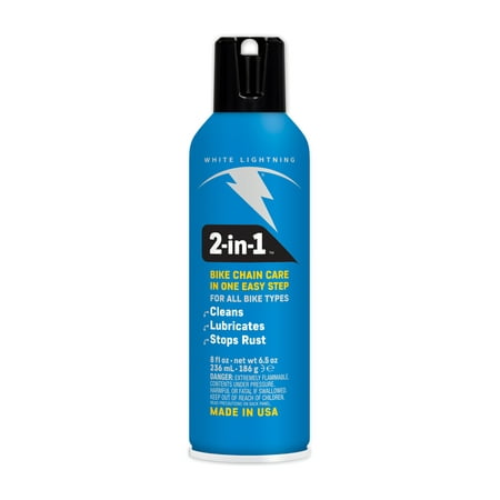 White Lightning 2-in-1 Bike Care 8oz Lubricant and