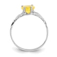 thumbnail image 2 of 14k White Gold November CZ Heart Birthstone Claddagh Ring R509, 2 of 6