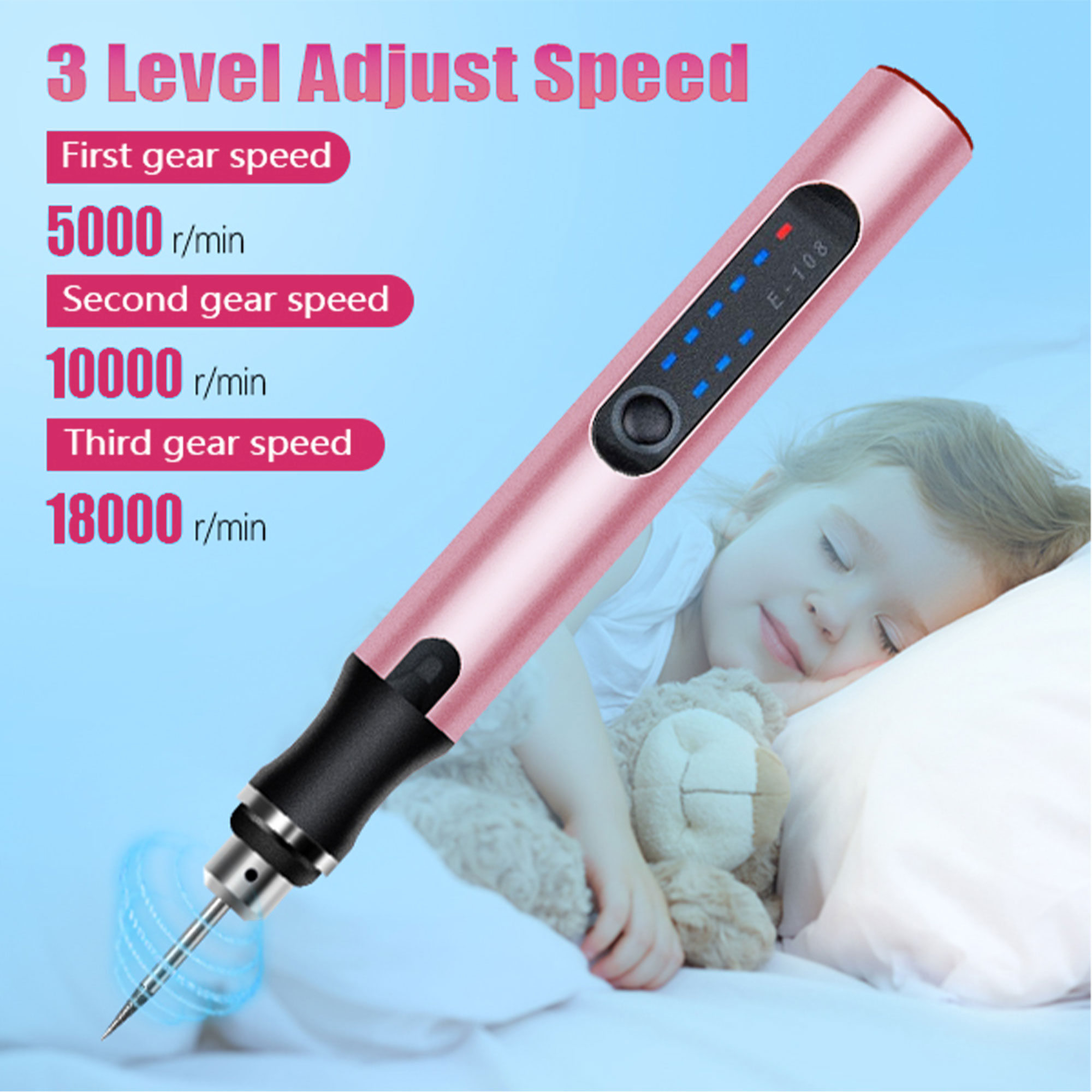 JENABOM Pink 83 in 1 Engraving Pen Kit, Engraving Pen, Cordless Rotary Tool, USB Rechargeable , for Jewelry, Wood, Metal Stone Polishing,DIY
