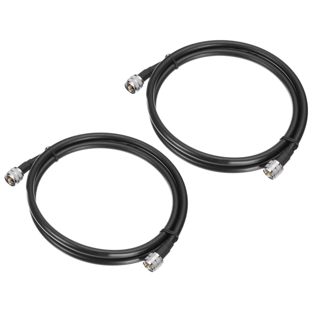 Uxcell 2Pcs RG8 CB Coax Cable Jumper Cable con conectores macho Pl-259 Antena CB de baja pérdida para CB/Ham Radio 0.9m/3ft